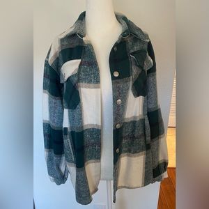 UANEO Women’s Plaid Shacket Button Down Wool Blend Fall Flannel Shirt Jacket